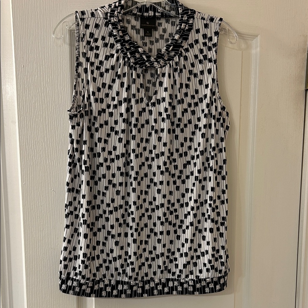 Worthington Monochrome Sleeveless Blouse